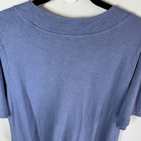 J.Jill Pure Jill Hemp Button Front Knit Top XL Blue V-Neck Lightweight Relaxed - Picture 6 of 13